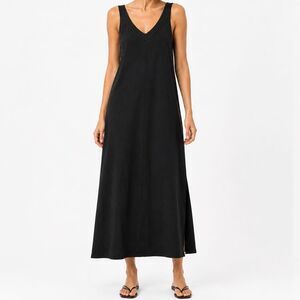 midi dress a line with sleeves A-line Midi Dress with Cape Sleeves Light blue / US 20
